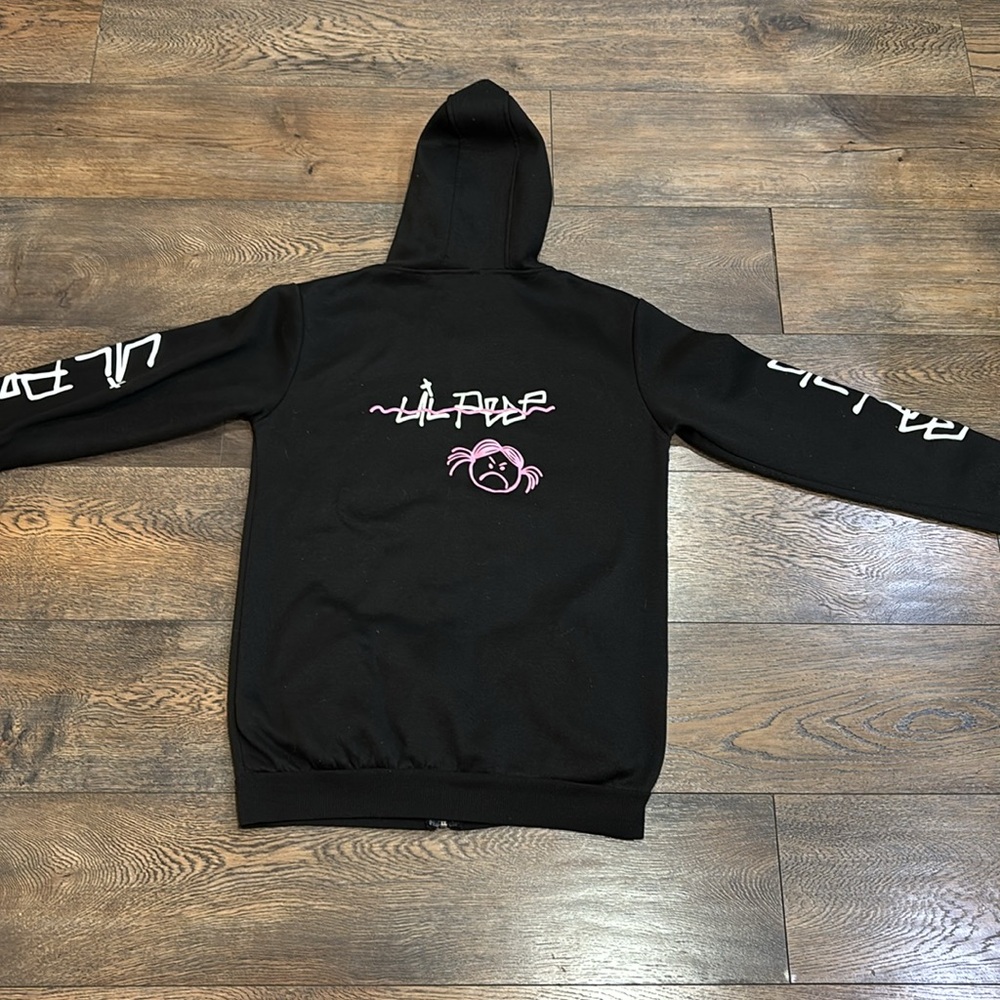 Lil peep merch Black Zip-Up Hoodie women’s large